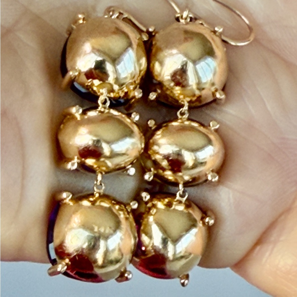 14 karat gold, amethyst, and citrine Drop Earrings - Picture 11 of 13